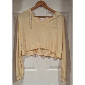 Colsie Lightweight cropped‎ yellow sweatshirt super soft Loungewear SZ L Cozy